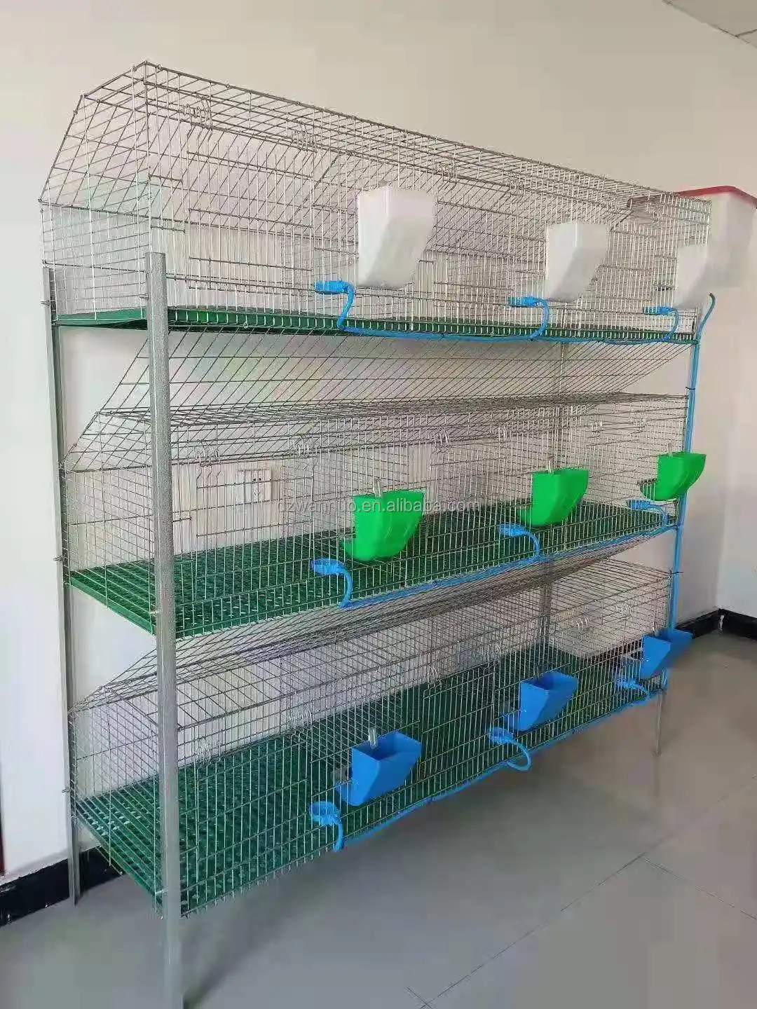 Commercial rabbit farm hot dip galvanized wire 3 tiers 12 door rabbit cage layer automatic rabbit breeding cages in kenya farm