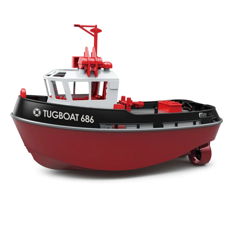 New 1/72 Scale Mini Water Toy Boat Tugboat 686 Dual Motor with Dazzling Light Waterproof Ship 2.4g Control 50m