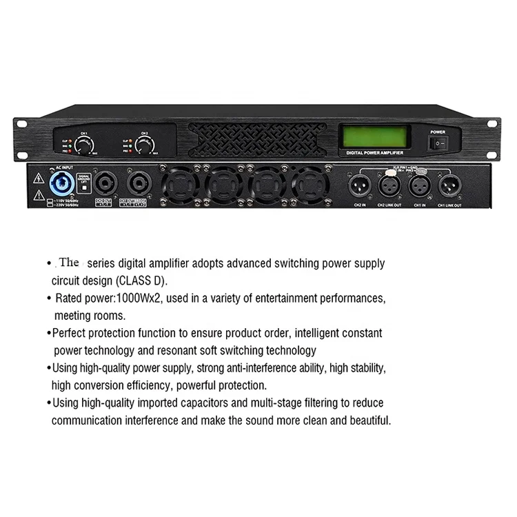A Series Hot Selling 2 Channel Class AB Power Sound Amplifiers DJ Digital Power Amplifier