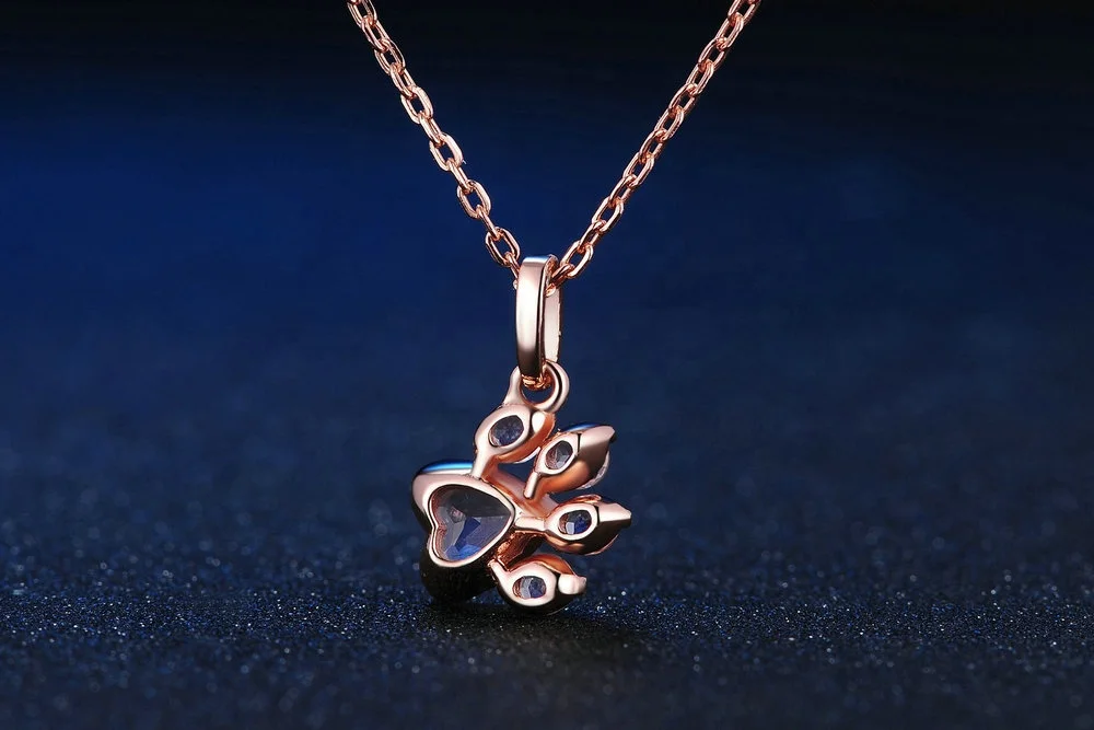 
factory direct sales natural quartz stone cat claw 925 pure silver pendant necklace plated rose gold jewelry 