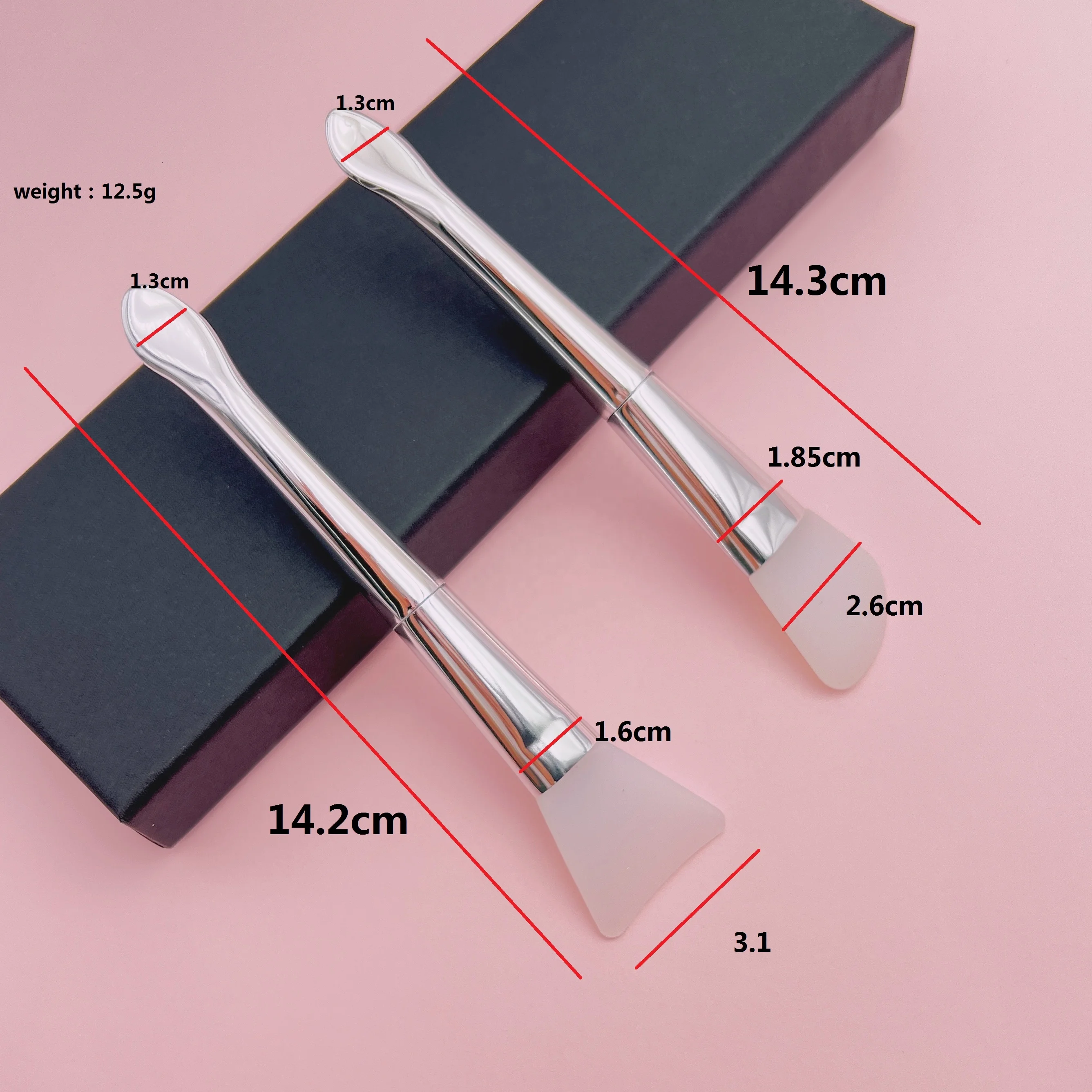 2024 Custom Logo Beauty Makeup Cosmetic Scoop Silicone Mask Face Cream Mixing Spatula Spoon