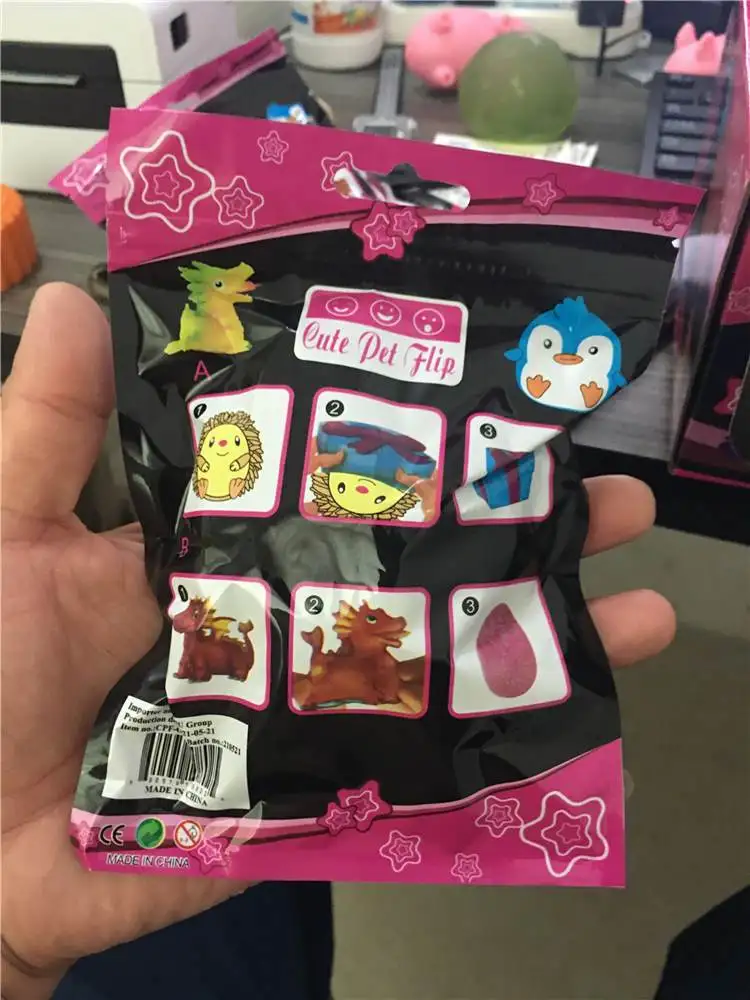 Wholesale Manufacturers Cartoon Box Dinosaur Egg Pinch Squeeze Toys Decompression Vent Pet Gift Flip *# Toy