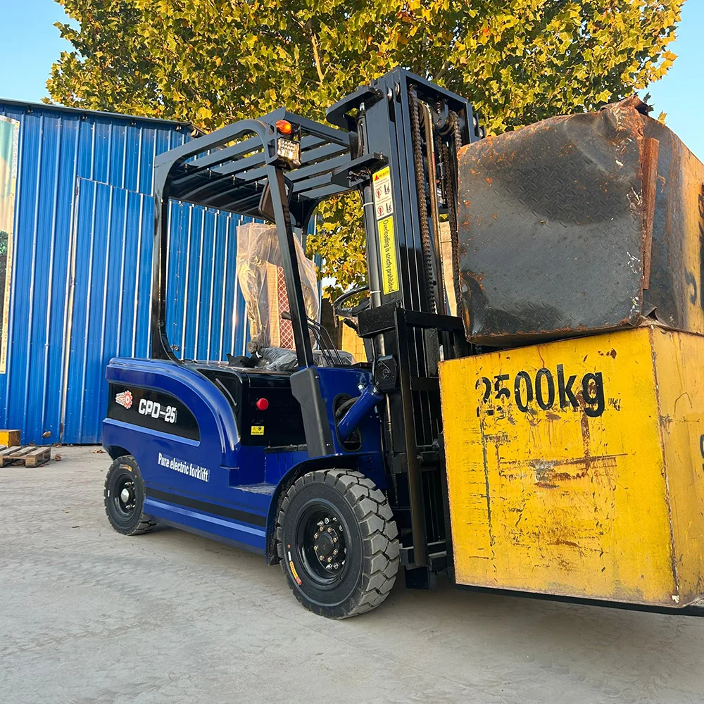 Factory 1.5 Ton Forklift With Triplex Full Free Mast 1.5 Ton 6m New Battery Electric Forklift