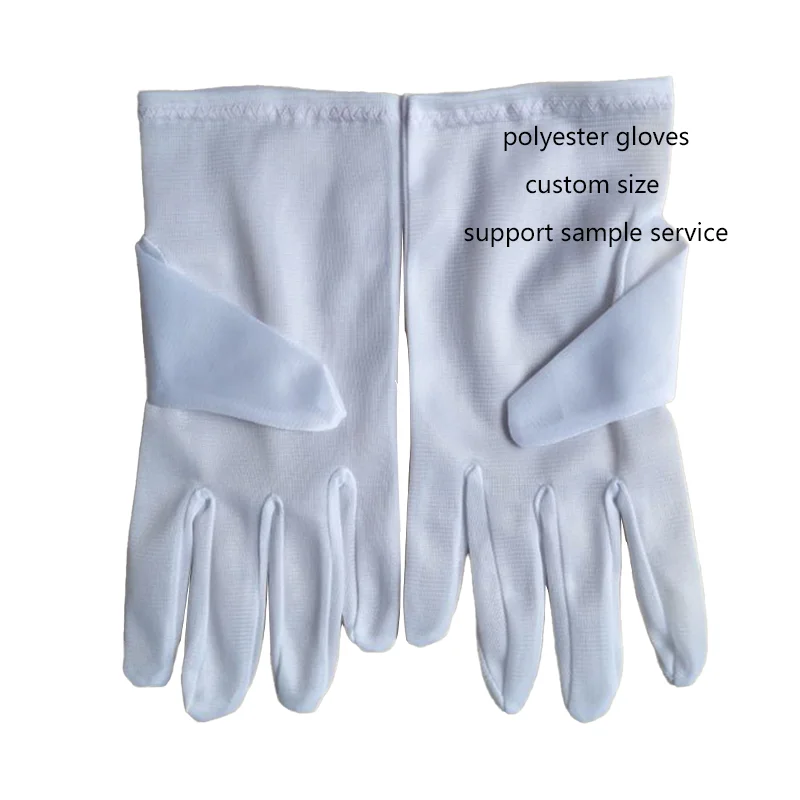 China Supplier Fingertip Wear Resistant Technology Customized Safety Waterproof White Polyester Gloves