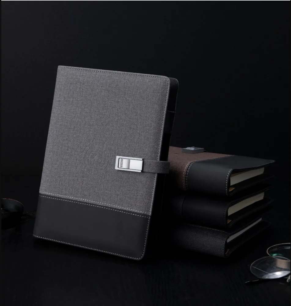 office supplies planner 2021 custom unique USB Wireless Charger Notebook leather hardcover journals notebook dairy