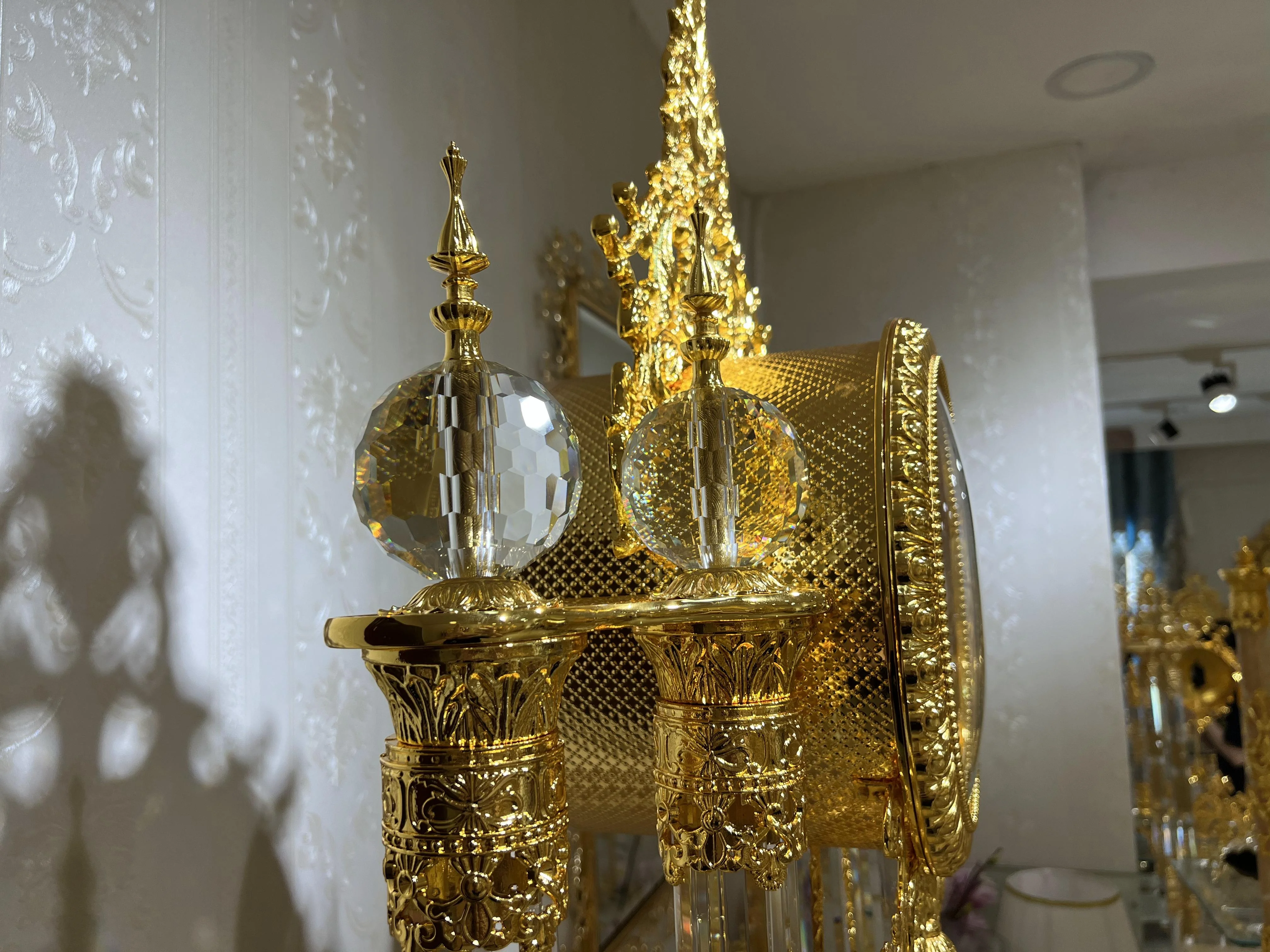 Top luxury brass grandfather clock for living room decor