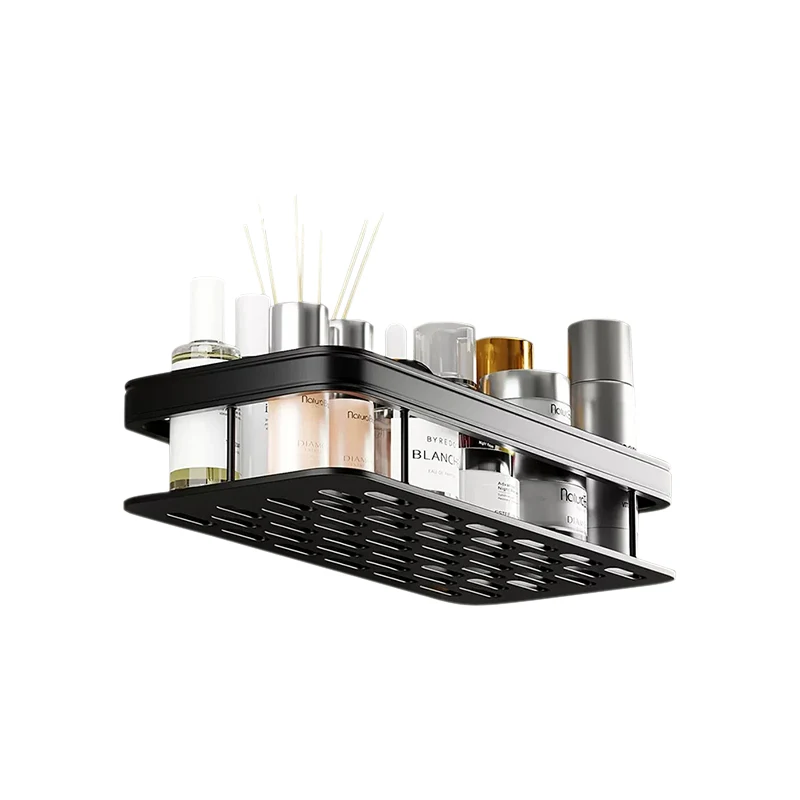 shower caddy bathroom shelf free drilling 2-pack storage rack wall bathroom shelves space aluminum bathroom tripod shelf