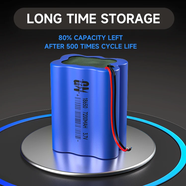 Wholesale 3.7V 7200mah large capacity lithium batteries li-ion rechargeable lifepo4 battery 18650 battery pack