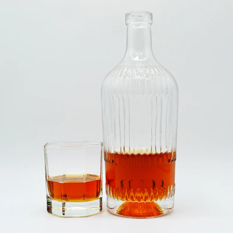 Luxury Custom Empty Crystal Gin rum brandy spirit whisky vodka  liquor 500 750ml alcohol bottle XO glass wine bottles