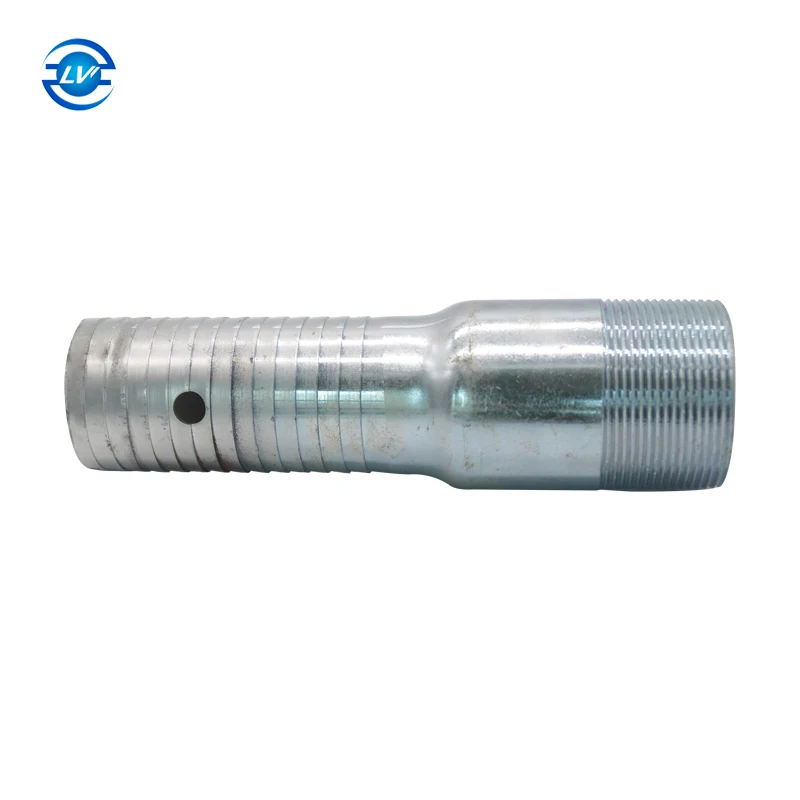 Carbon Steel Pipe Fittings Gi king Nipple BSPT King Combination Nipple Hose Tail Male Zinc Plated Crimp BSPT / NPT KC Nipple