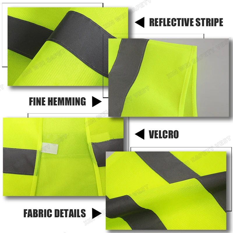 OEM Cheap High Visibility Reflective Safety Vest Construction Safety Jacket Road Riding  Work Safety Security Reflective Vest