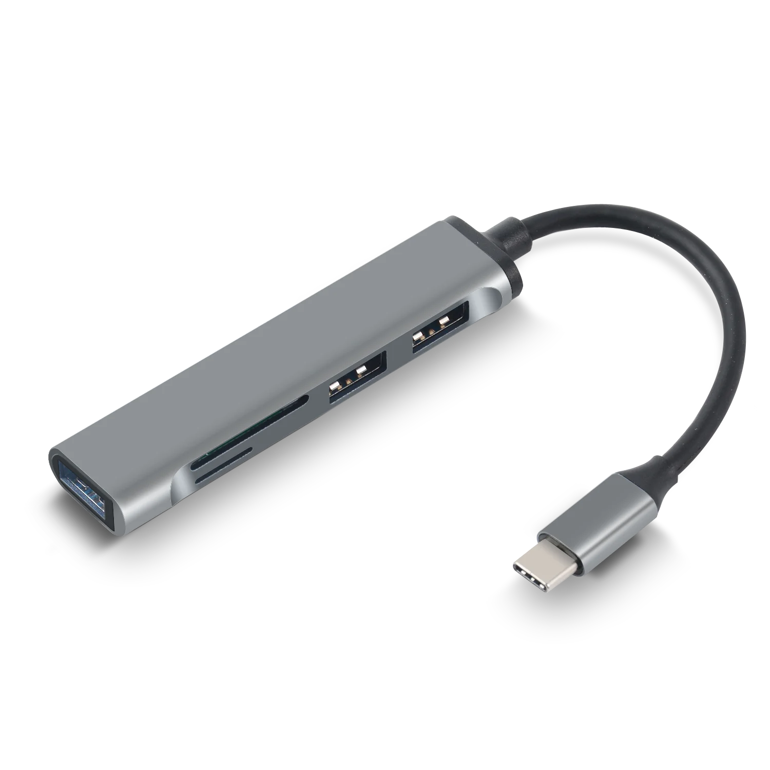 5 Ports Combo 5 in 1 USB Hub 3.0 2.0 External with SD TF Card Reader Multifunction Type-c Splitter Adapter OTG