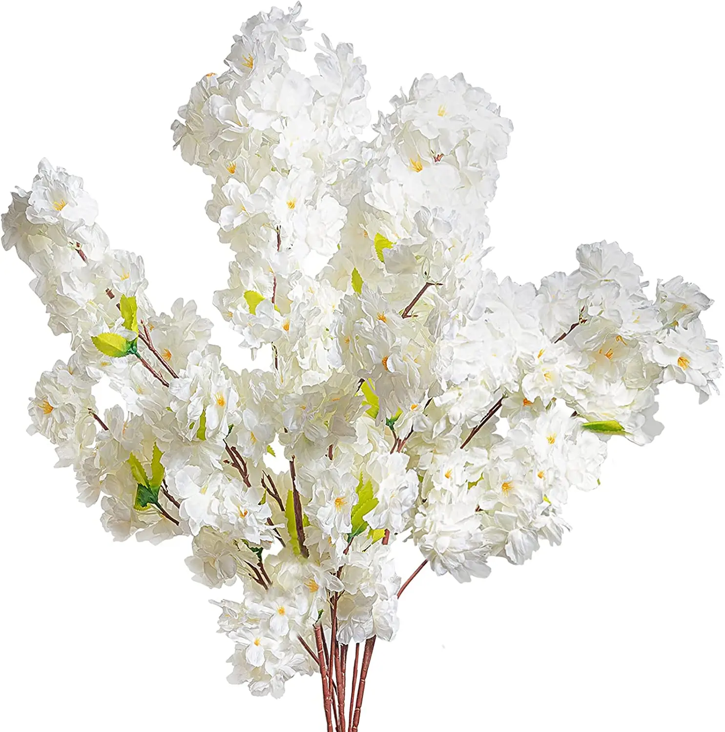 Artificial Cherry Blossom Flowers Long Stem Silk Flowers Bouquet Branch Spring Peach Flowers for Wedding Decoration