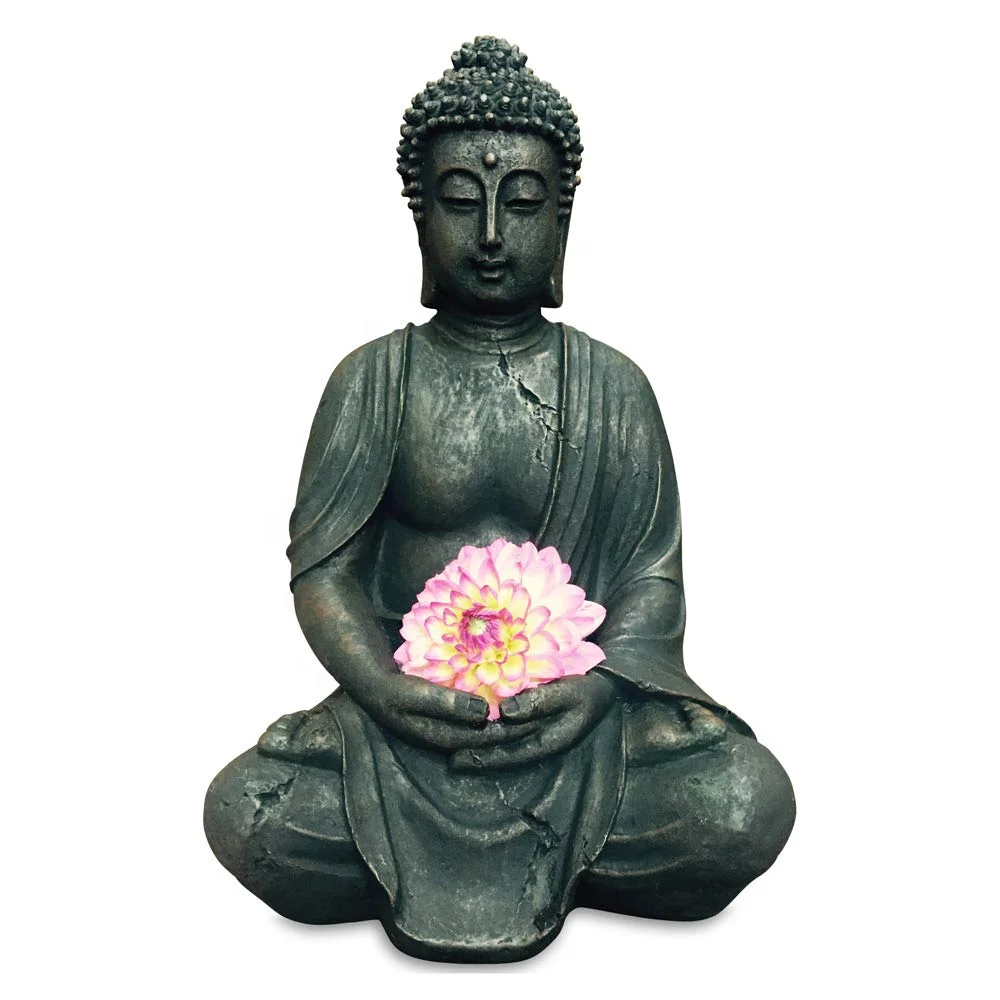 Fiber Resin  Sitting Buddha Candle Holder Statue Candle Holder