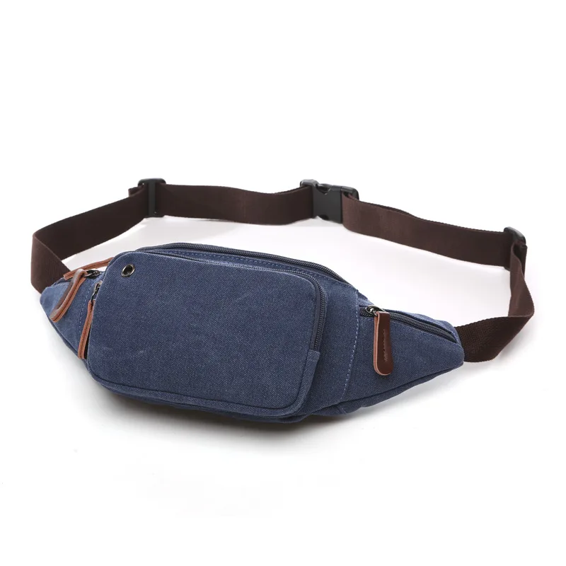 Durable wholesale canvas funny pack mens multifunctional waist bag