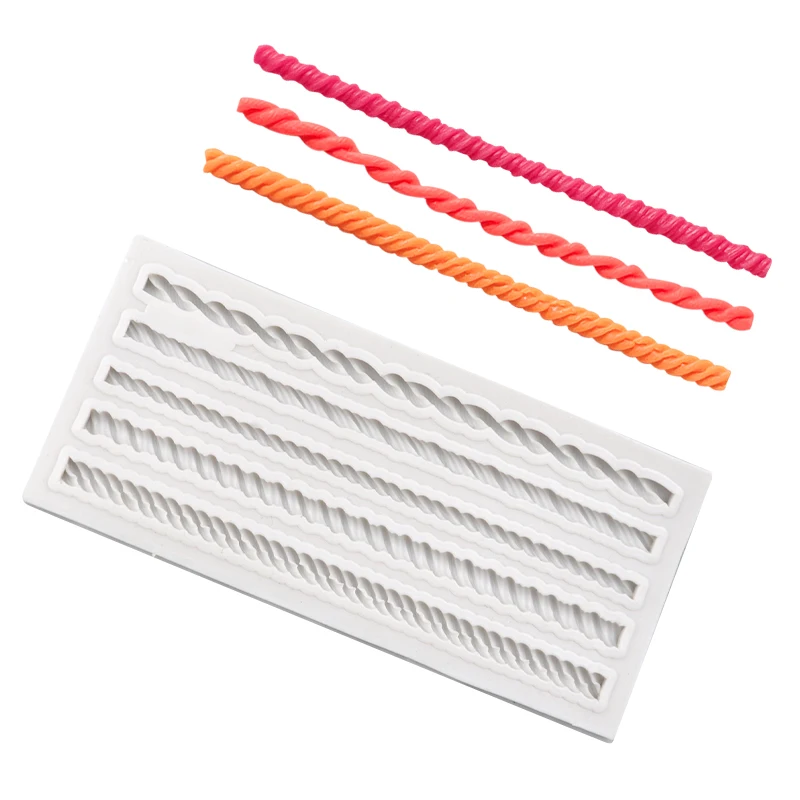 XGY-175 Twist rope silicone cake decoration mold manual rubber mold DIY soft clay mold food grade