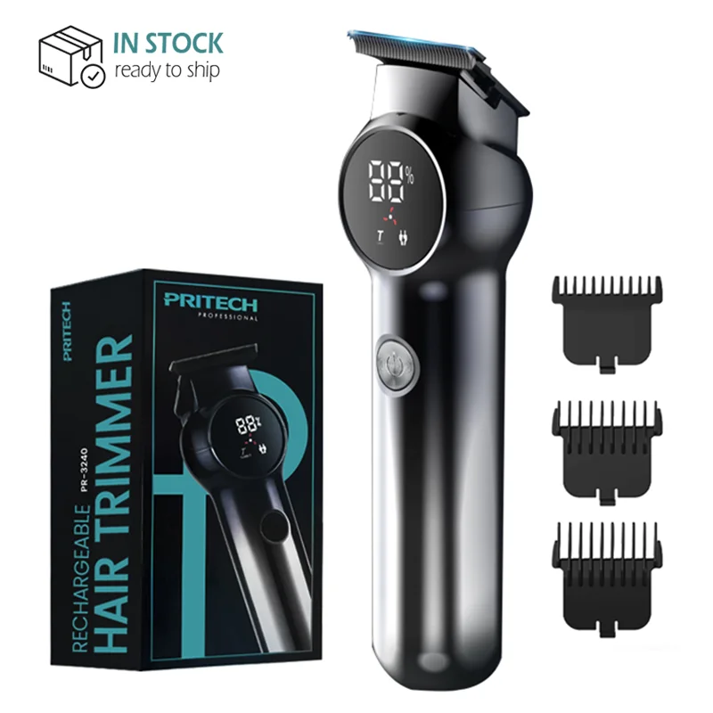 PRITECH fast shipping NEW design trimmer rechargeable hair trimmer cordless hair clipper