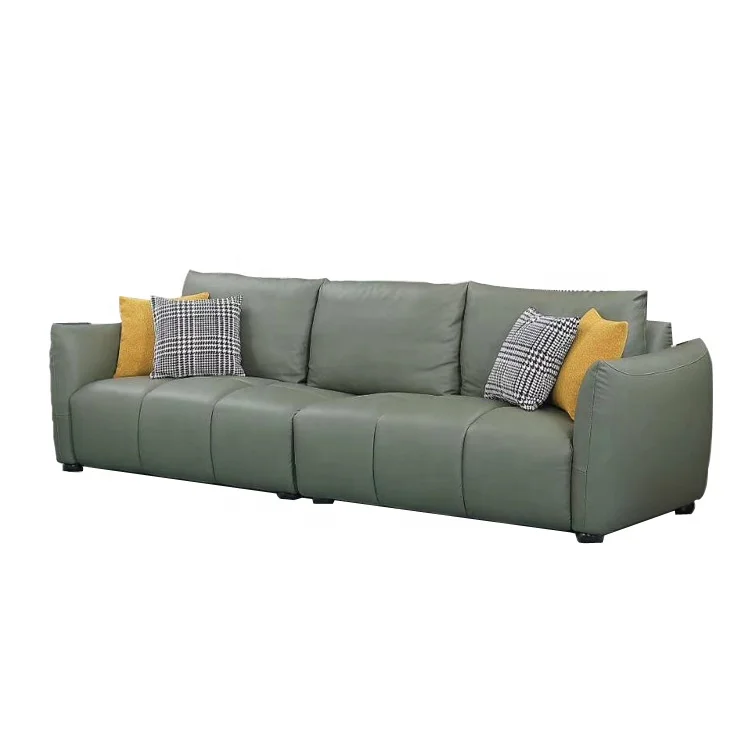 
living room furniture real genuine cow leather couch 3 seater sofa set 