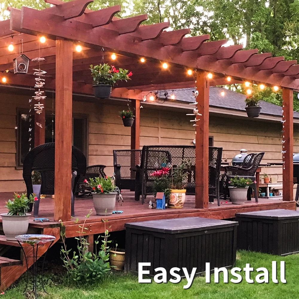 The 25foot G40 Lamp String Night Light Outdoor Patio Garden Is Decorated with Decorative Lights on the Top Floor Balcony Terrace