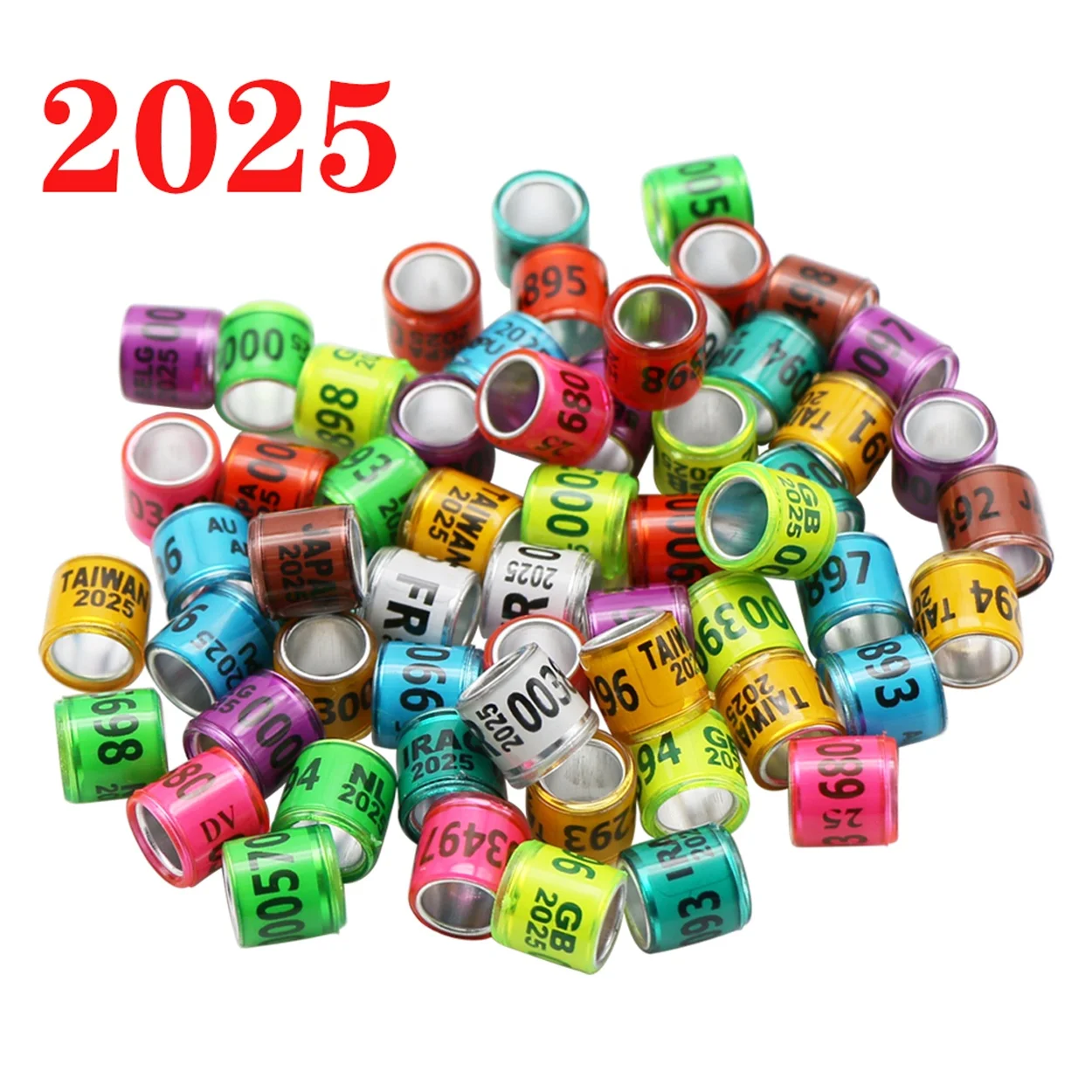 Multicolor Pigeon Foot Ring With Word Ring Tag Custom Parrot Clips Rfid Leg Bird Pigeon Foot Rings