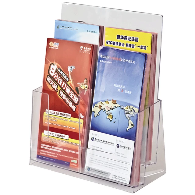 Wall mounted brochure holder acrylic Combined brochure stand Multifunctional Office Supplies magazine display stand