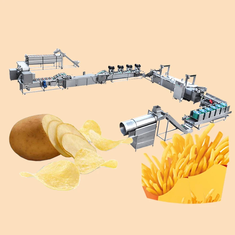 500kgh French Fries Potato Flakes Banana Chips Crisps Making Production Line Machine Frying