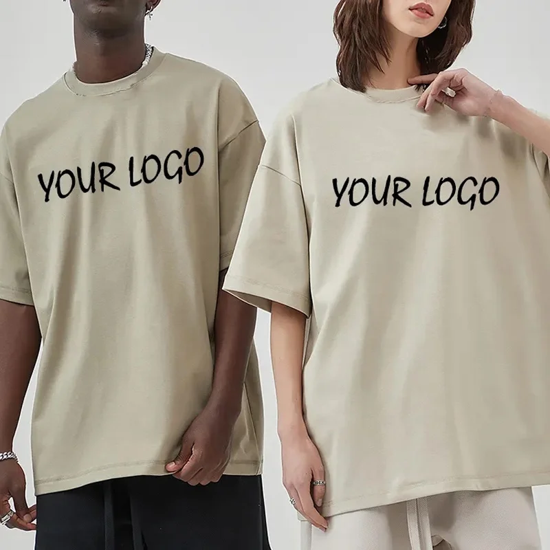 250g 100% Cotton Heavyweight Dropped Shoulder Unisex T Shirt Custom Logo Blank Plain Oversized Tshirt