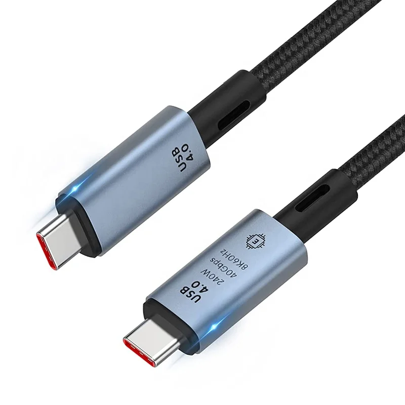 High Quality 40Gbps USB4.0 Cable USB Type C To USB Type C 240W Fast Charging Data Transfer USB 4.0 Male To Male Cable 8K 60Hz