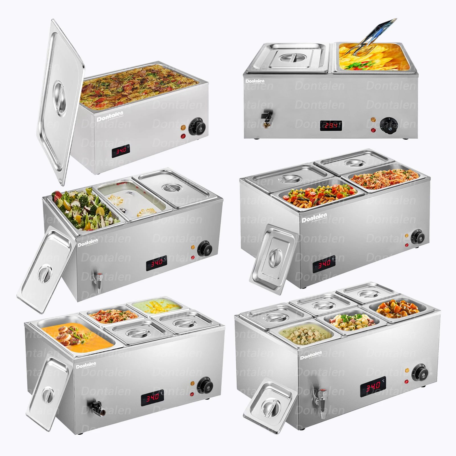 Ресторан отель несколько стилей Bain Marie грелка для еды Электрический Ланч-бокс набор подогрева посуда буфета