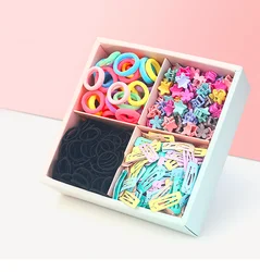 Детская цветная нейлоновая эластичная повязка для волос Набор детских милых заколок для волос с мультяшным рисунком аксессуары для маленьких девочек