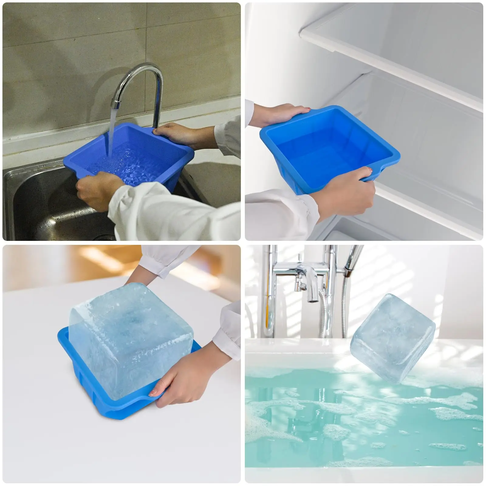 2024 Large Ice Block Big Size Silicone Ice Bath Mold Plunge Coolers Freezer Tray Cube Cooler Maker Pack Box For Body Big