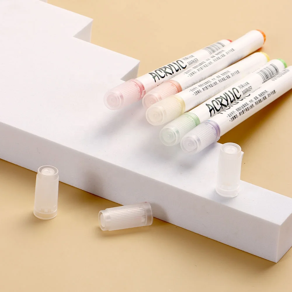 12 Colors Acrylic Paint Pens Set Coloring Pens DIY Art Rock Marker