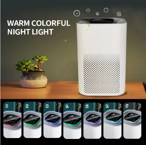 Low noise desktop air purifier machine large room air purifier cleaner for home with  13/14  Activated Carbon HEPA filter