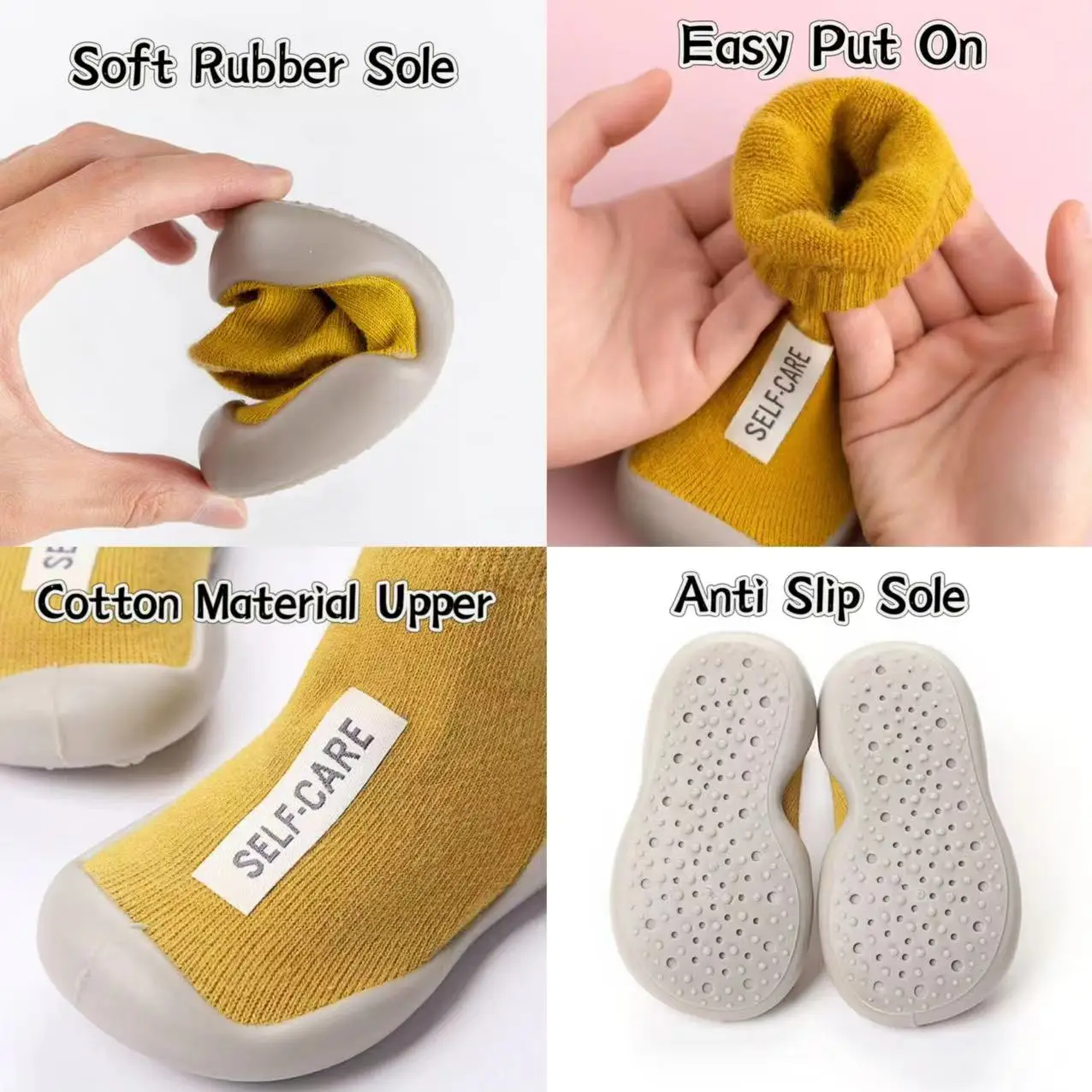 Factory Fashion Rubber Sole Baby First Walking Shoes Non-Slip Sock Shoes Toddler Floor Sock Shoes