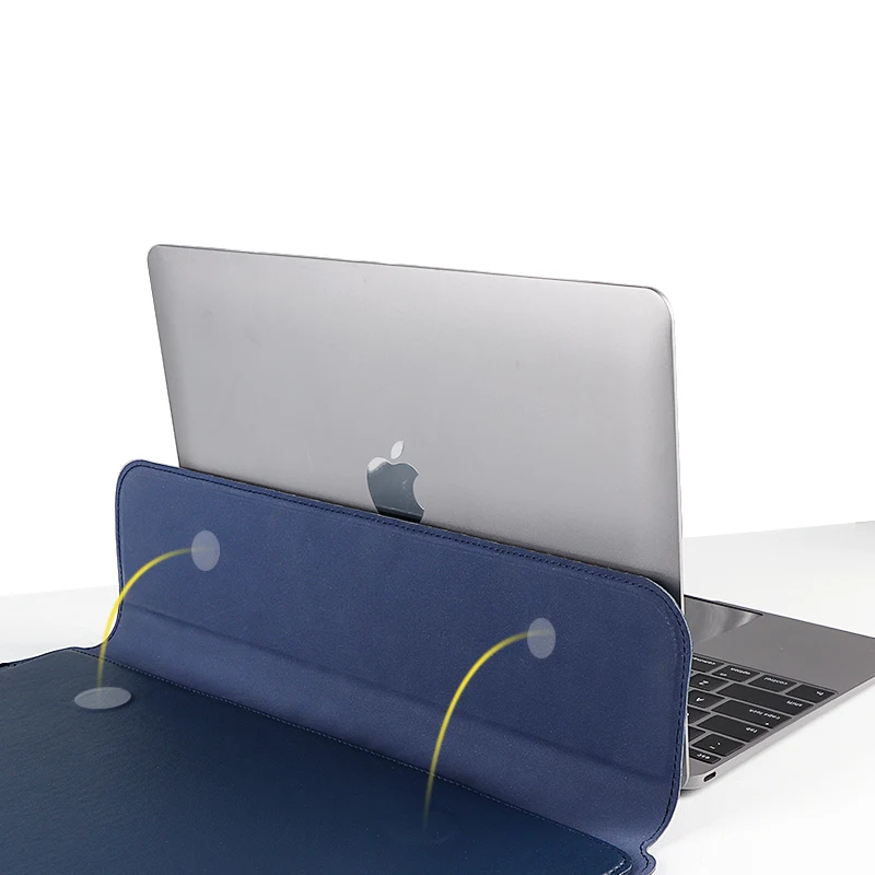 Factory Direct Low MOQ PU Leather Laptop Sleeve Cover 13,13.3,14.1-154 inch Ultra-thin Computer Notebook Bag with Stand Function