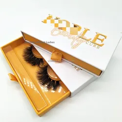 Wholesale Luxury Custom printed LOGO new handbag pair eyelash box pull box eyelash packaging box white