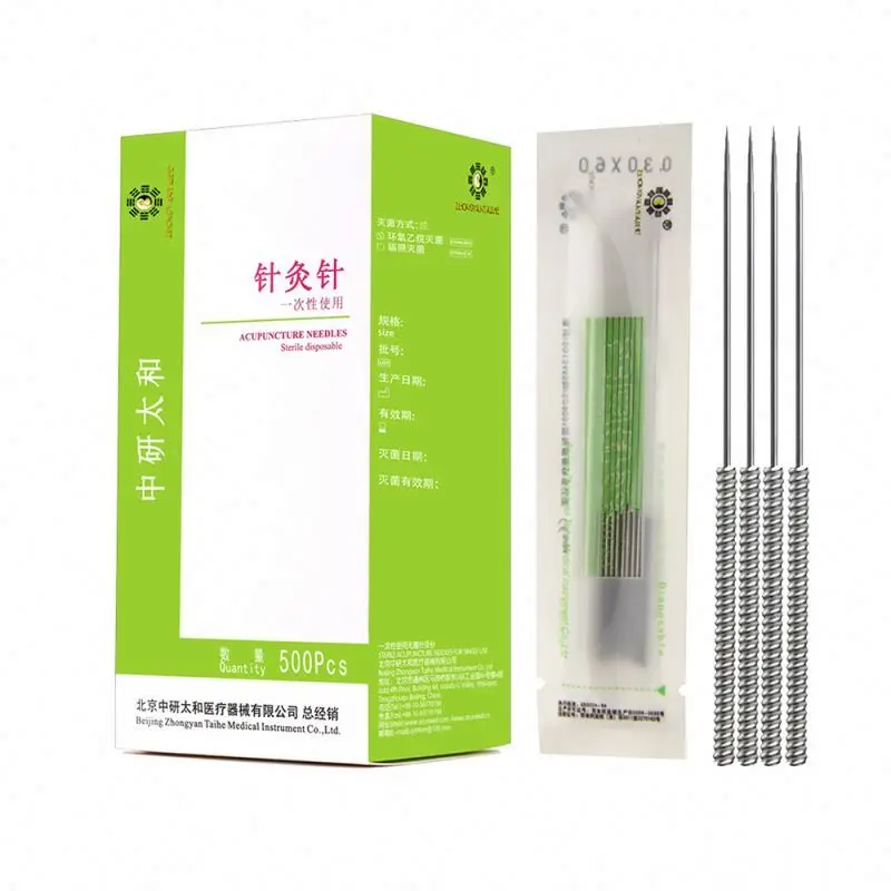 Chinese Traditional Acupuncture Needles Medical Grade Disposable Sterile Agujas Acupuntura Stainless Steel Handle