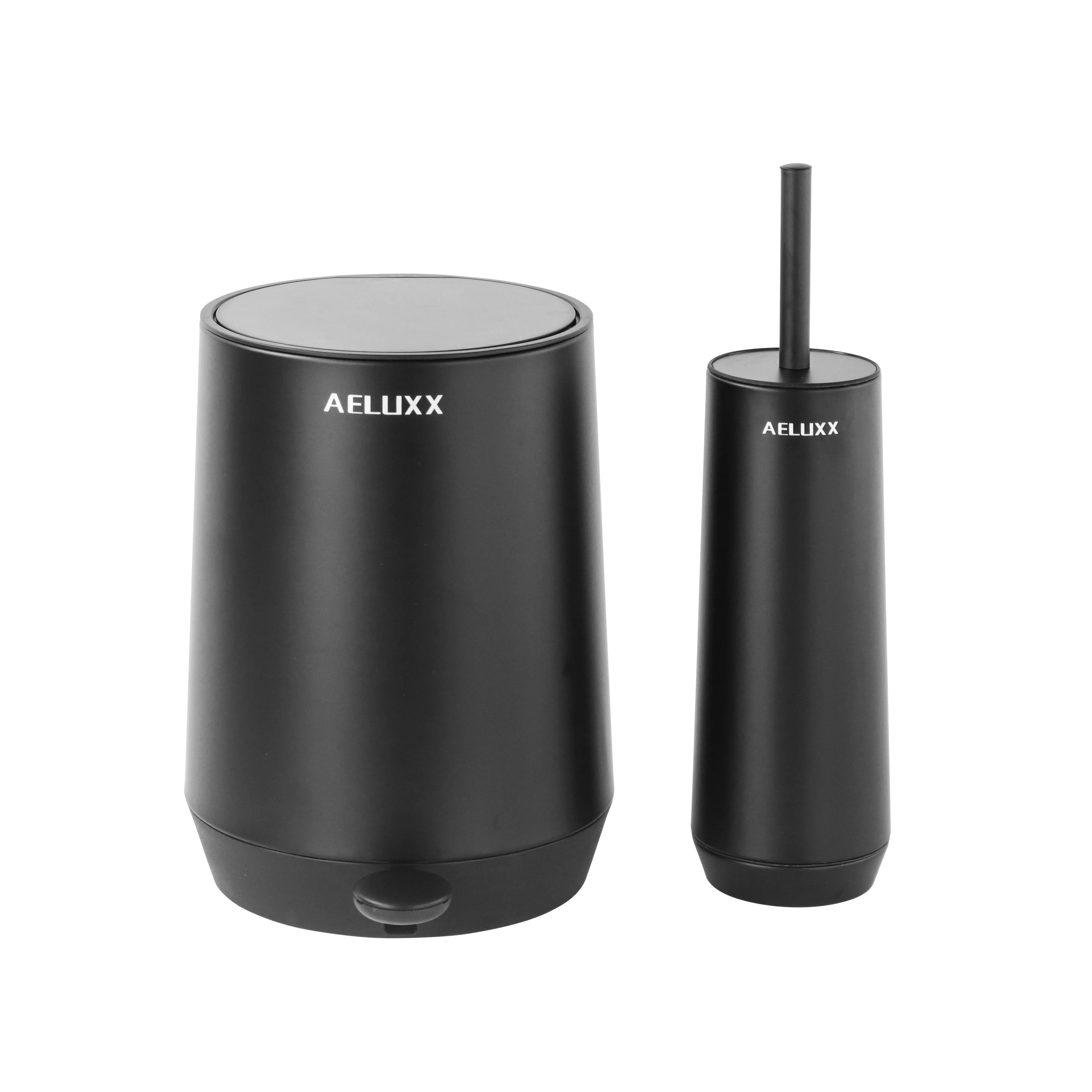 2024 Newly design coating bathroom stainless steel trash can round pedal bin with toilet brush