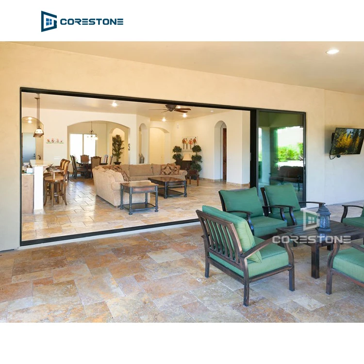 high quality Residential exterior insulated frame aluminum sliding glass door for offices