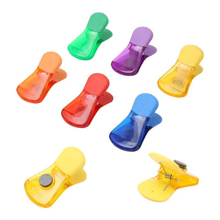 Custom Colorful Plastic Clip Snack Food  Refrigerator Magnets Fridge Magnetic Chip Clip Memo Clip