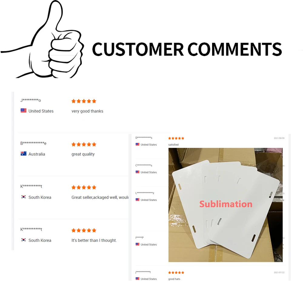 US warehouse wholesale sublimation license plate blank 12'x 6'x 0.025Personalized Printing Heat Transfer Aluminum Car Plates