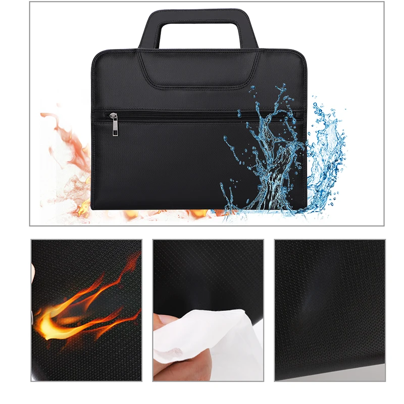 Top Quality Portable handle Zipper Expanding File Folder Filing Briefcase Water Fire Resistant Accordion File Organizer Bag