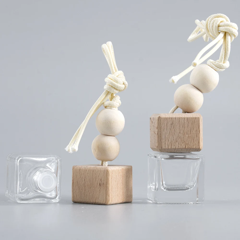 Square 3ml 5ml 10ml 15ml 12ml Clear Hanging Car Reed Glass Aroma Hanging Diffuser Bottle