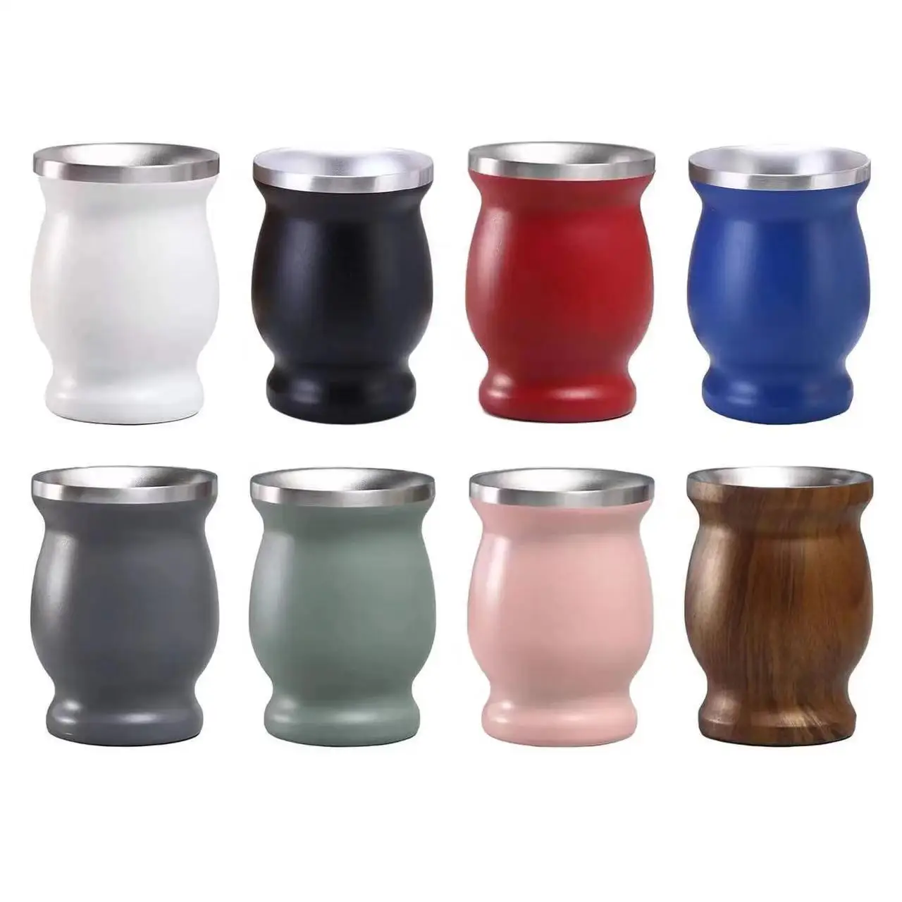 Caspian RTS Hot Argentine Yerba Mate Cup Stainless Steel Double Wall Yerba Mate Gourd with Bombilla Straw