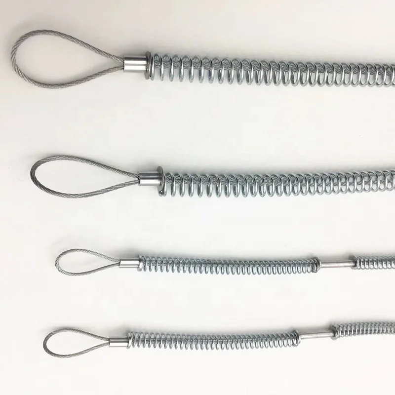 Wholesale whip check rope Prevent to take off the chain Spring safety cable
