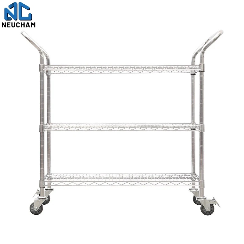 3 tiers warehouse rack push cart transport truck easy to transport with big loading capacity
