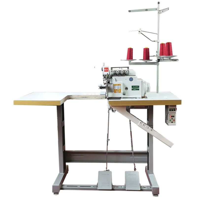
EX Direct drive 4-thread top with bottom feed overlock sewing machine 