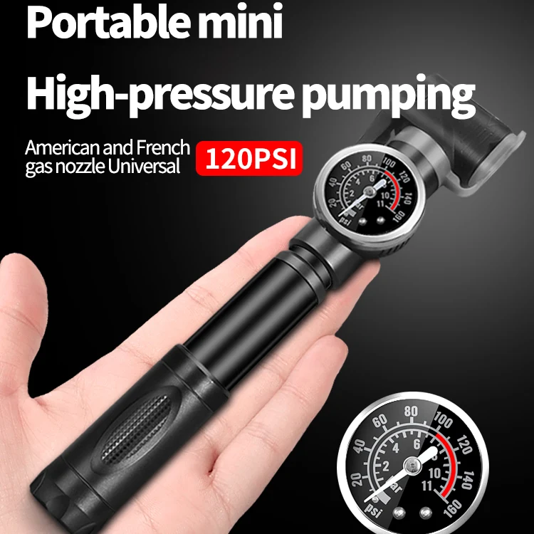 Xunting Bicycle Mini Pump High Pressure With Gauge Tire Inflator Mountain Road Bike Tire Pump