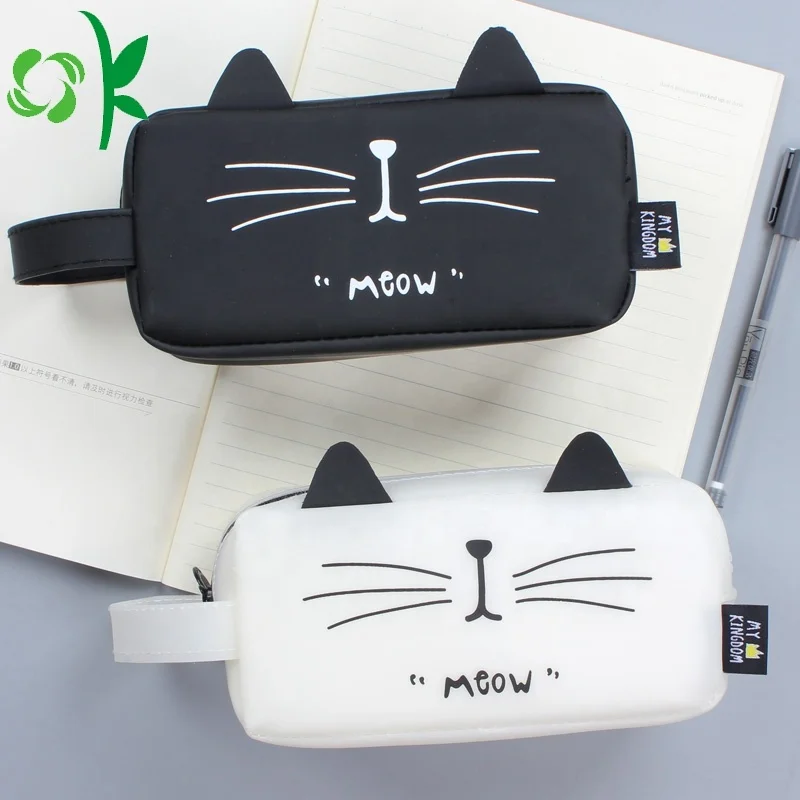 OKSILICONE Custom Printed Large PVC Pencil Case Silicone pencil bag