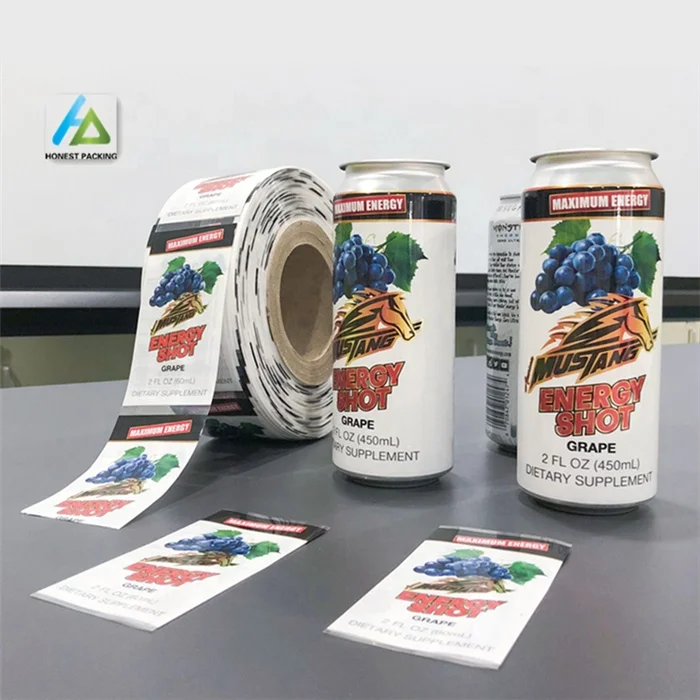 Minfly Custom Printed Clear Heat PVC Shrink Wrap Film Sleeves Label for Plastic Bottle Beer Cans